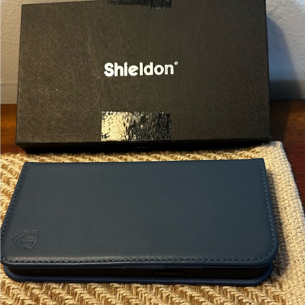 Shieldon Genuine Blue Leather  SE iPhone Case 2025
